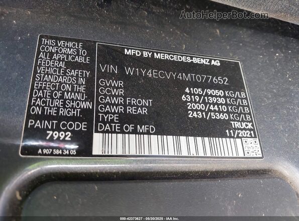 W1Y4ECVY4MT077652 2021 MERCEDES-BENZ SPRINTER Black 