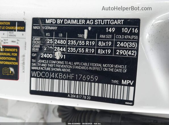 WDC0J4KB6HF176959 2017 MERCEDES-BENZ GLC 300 COUPE White Widok komory silnika