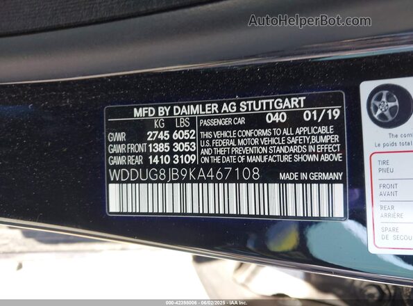 WDDUG8JB9KA467108 2019 MERCEDES-BENZ AMG S 63 Black Vista del compartimento del motor