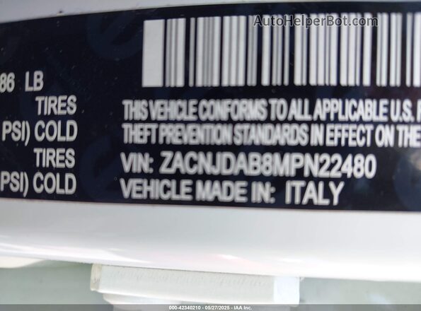 ZACNJDAB8MPN22480 2021 JEEP RENEGADE White Widok komory silnika
