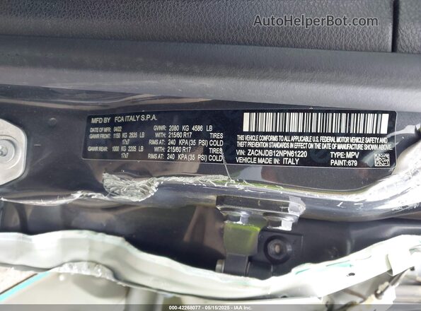 ZACNJDB12NPN61220 2022 JEEP RENEGADE Gray Widok komory silnika