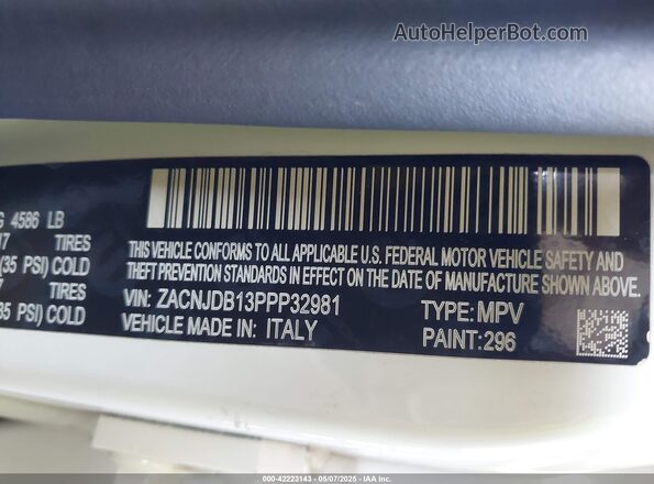 ZACNJDB13PPP32981 2023 JEEP RENEGADE Белый 