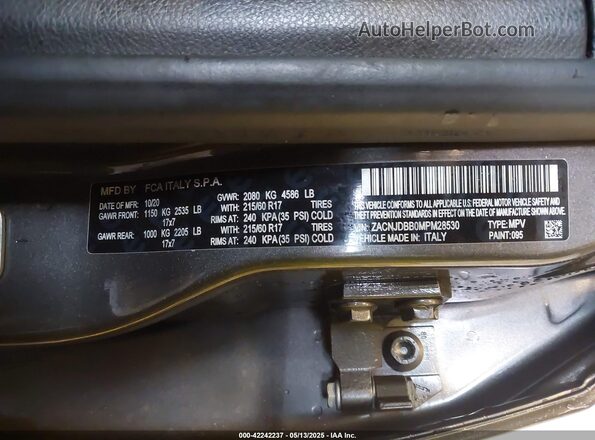 ZACNJDBB0MPM28530 2021 JEEP RENEGADE Серый Вид подкапотного пространства
