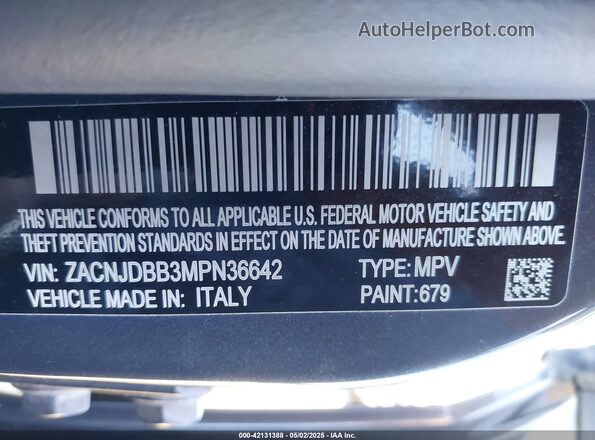 ZACNJDBB3MPN36642 2021 JEEP RENEGADE Gray 