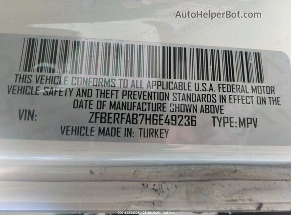 ZFBERFAB7H6E49236 2017 RAM PROMASTER CITY White Շարժիչի բաժամունքի տեսք