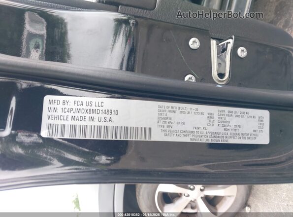 1C4PJMDX8MD148910 2021 JEEP CHEROKEE Black 