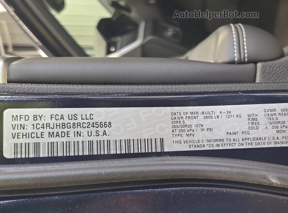 1C4RJHBG8RC245668 2024 JEEP GRAND CHEROKEE  