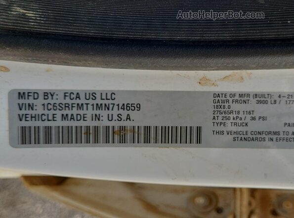 1C6SRFMT1MN714659 2021 RAM 1500  Вид щитка приладів