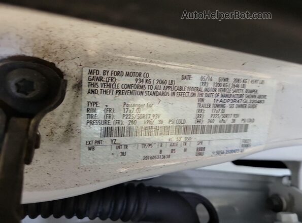 1FADP3R47GL320483 2016 FORD FOCUS ELECTRIC  