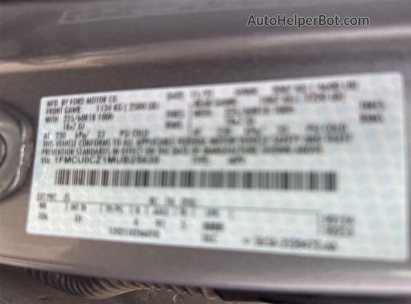 1FMCU0CZ1MUB25630 2021 FORD ESCAPE  წინა მარცხენა ხედი სამი მეოთხედიდან