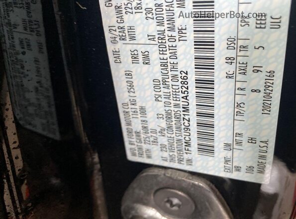 1FMCU9CZ1MUA52862 2021 FORD ESCAPE  