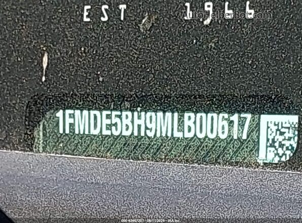 1FMDE5BH9MLB00617 2021 FORD BRONCO Gray Շարժիչի բաժամունքի տեսք