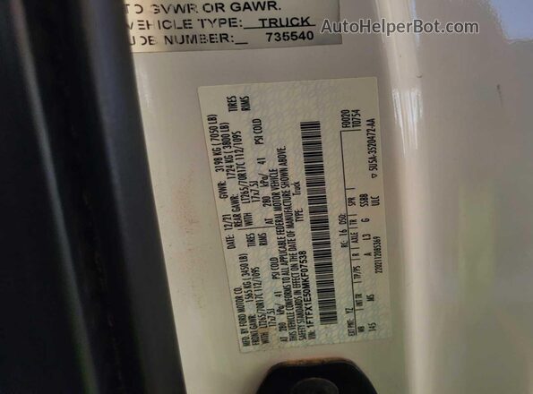 1FTFX1E50MKF07538 2021 FORD F150  