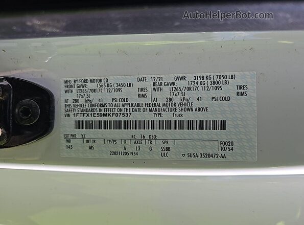 1FTFX1E59MKF07537 2021 FORD F150  Задня права чверть