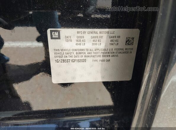 1G1ZB5ST1GF192020 2016 CHEVROLET MALIBU Black Widok komory silnika