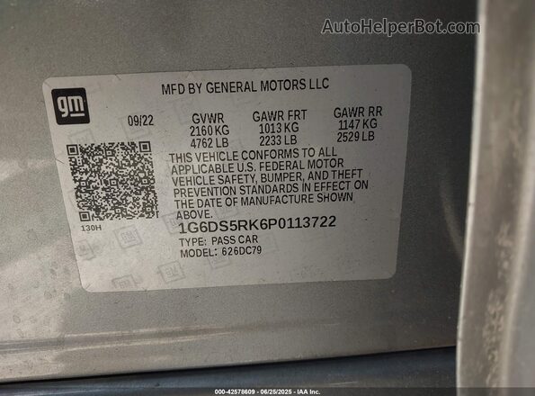 1G6DS5RK6P0113722 2023 CADILLAC CT5 Gray Вид підкапотного простору