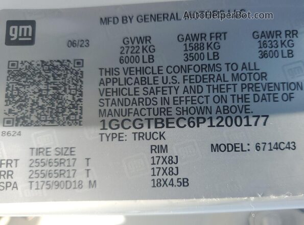 1GCGTBEC6P1200177 2023 CHEVROLET COLORADO  