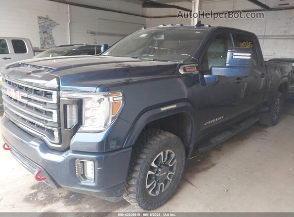 1GT19PEY9MF300902 2021 GMC SIERRA Blue Առջևի ձախ երեք քառորդ տեսարան