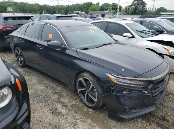 1HGCV1F30MA004167 2021 HONDA ACCORD Черный Передняя правая четверть