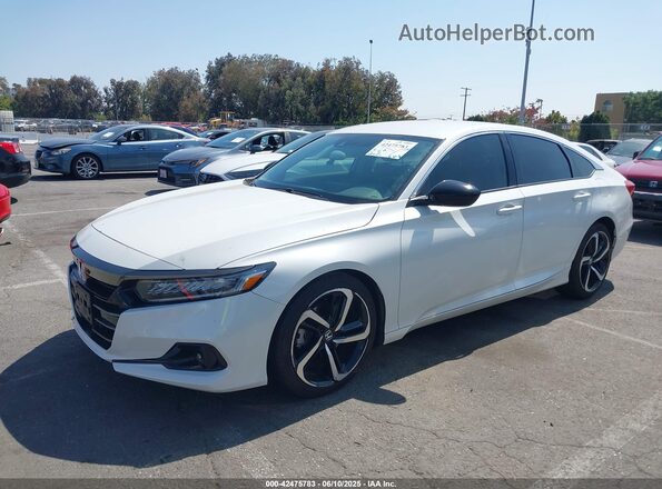 1HGCV1F49MA006119 2021 HONDA ACCORD White Przód lewy