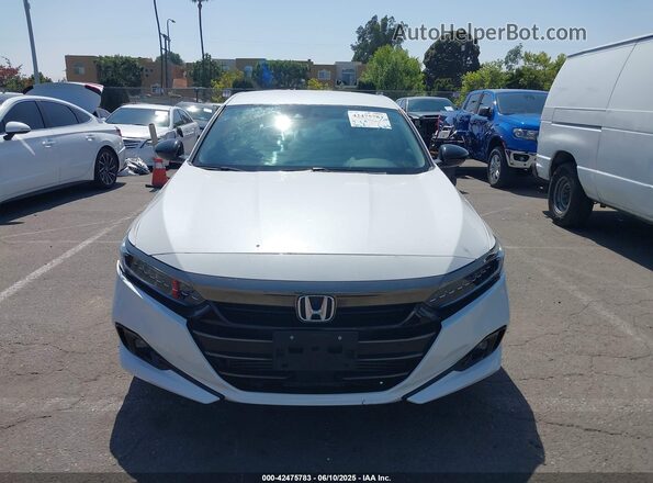 1HGCV1F49MA006119 2021 HONDA ACCORD White Widok zestawu wskaźników