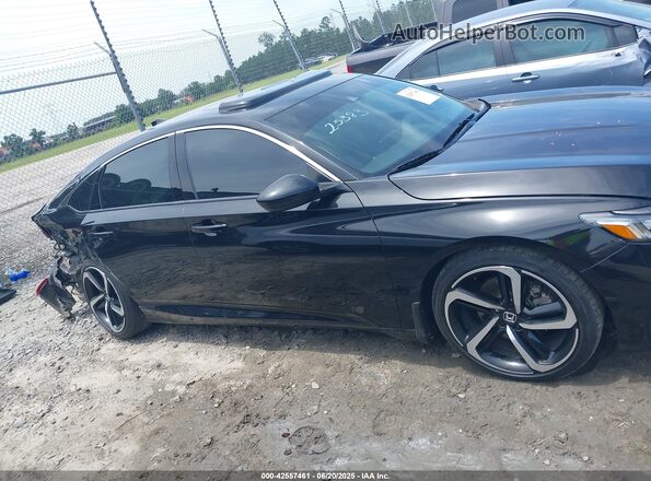1HGCV2F31MA028547 2021 HONDA ACCORD Black Widok wnętrza z tyłu