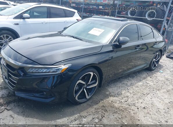 1HGCV2F31MA028547 2021 HONDA ACCORD Black Przód lewy