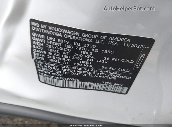 1V2KR2CA9PC520395 2023 VOLKSWAGEN ATLAS White 