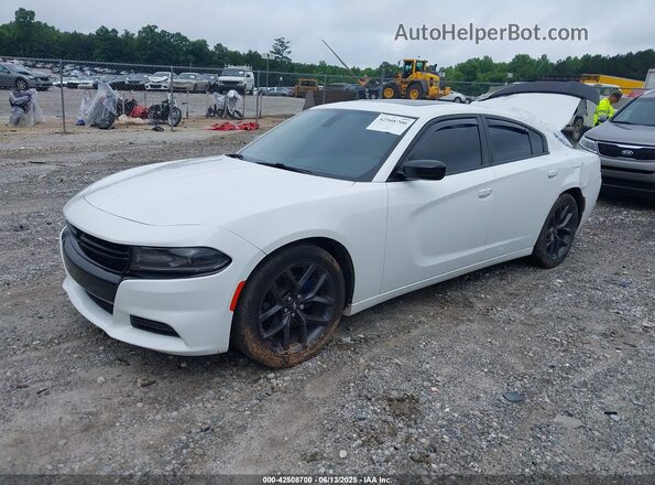 2C3CDXBG6MH633192 2021 DODGE CHARGER White Vista tres cuartos delantera izquierda