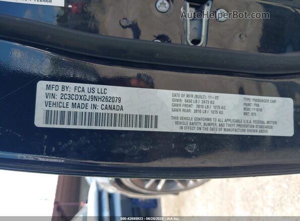 2C3CDXGJ9NH262079 2022 DODGE CHARGER Black ძრავის განყოფილების ხედი