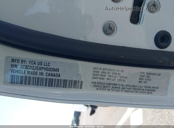 2C3CDZJGXPH503949 2023 DODGE CHALLENGER White 