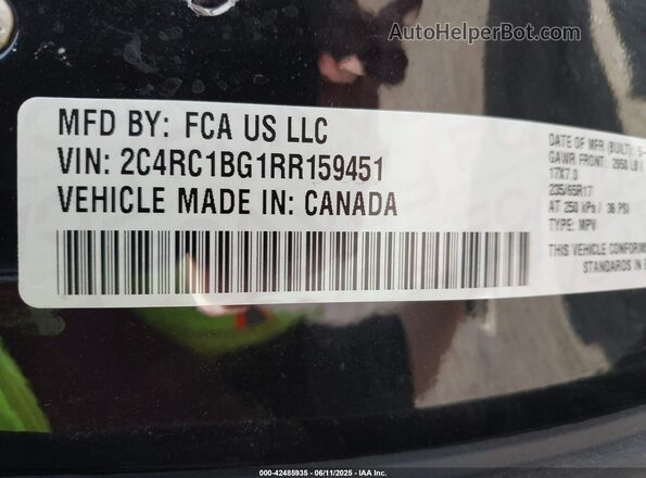 2C4RC1BG1RR159451 2024 CHRYSLER PACIFICA Black Engine compartment view