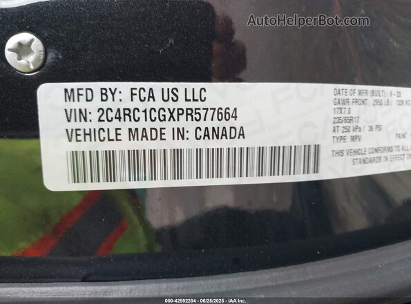 2C4RC1CGXPR577664 2023 CHRYSLER VOYAGER Черный 