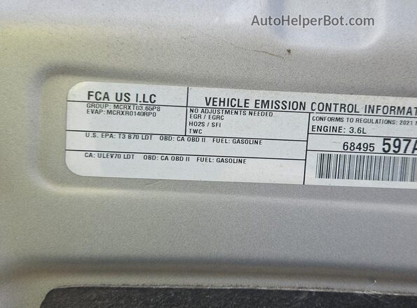 2C4RC1DG1MR555059 2021 CHRYSLER VOYAGER  წინა ხედი