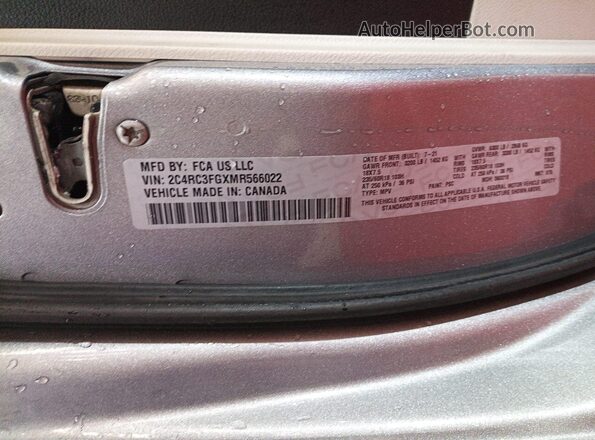 2C4RC3FGXMR566022 2021 CHRYSLER PACIFICA  Trasero izquierdo