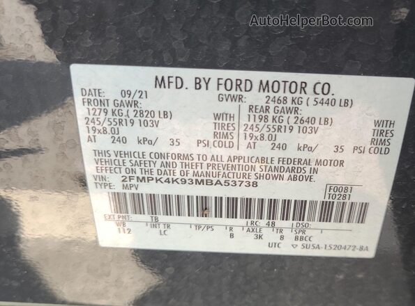 2FMPK4K93MBA53738 2021 FORD EDGE  