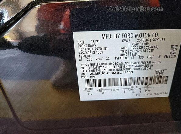 2LMPJ6K93MBL11503 2021 LINCOLN NAUTILUS  