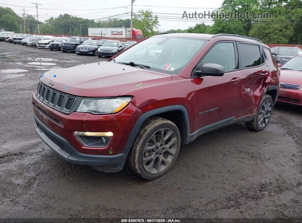 3C4NJDEB2MT589601 2021 JEEP COMPASS Темно-бордовый Передняя левая четверть