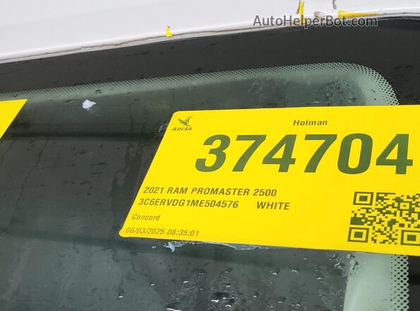 3C6ERVDG1ME504576 2021 RAM PROMASTER 2500  
