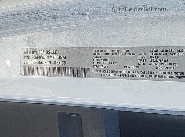 3C6ERVDG8ME504574 2021 RAM PROMASTER 2500  Vista interior de 360 grados