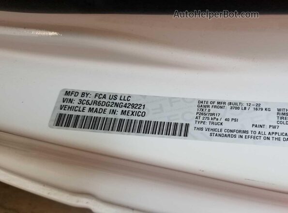 3C6JR6DG2NG429221 2022 RAM 1500 CLASSIC  