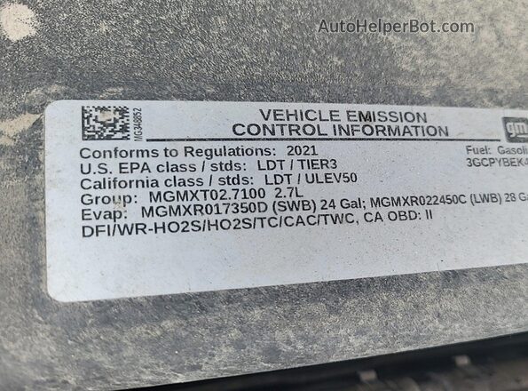 3GCPYBEK4MG348852 2021 CHEVROLET SILVERADO White 