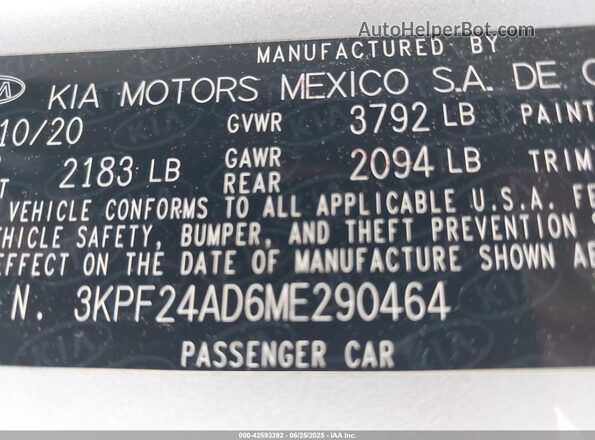 3KPF24AD6ME290464 2021 KIA FORTE Gray Vista del compartimento del motor