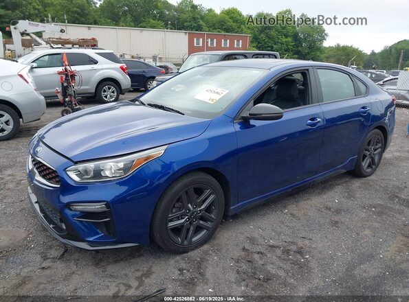 3KPF34AD8ME366182 2021 KIA FORTE Blue Vista tres cuartos delantera izquierda