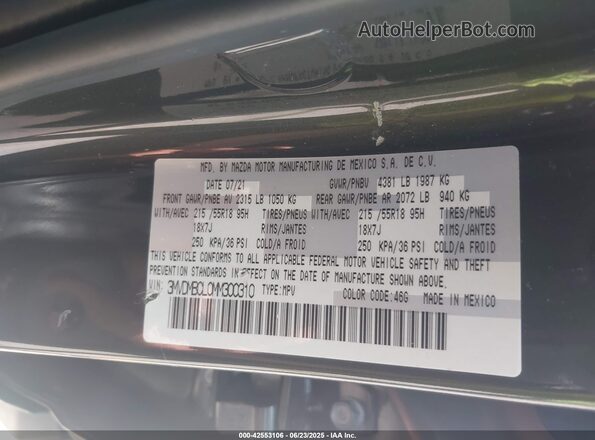 3MVDMBCL0MM300310 2021 MAZDA CX-30 Серый Вид подкапотного пространства