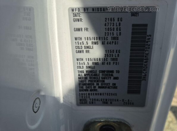 3N6CM0KN8MK702945 2021 NISSAN NV200  Вид підкапотного простору