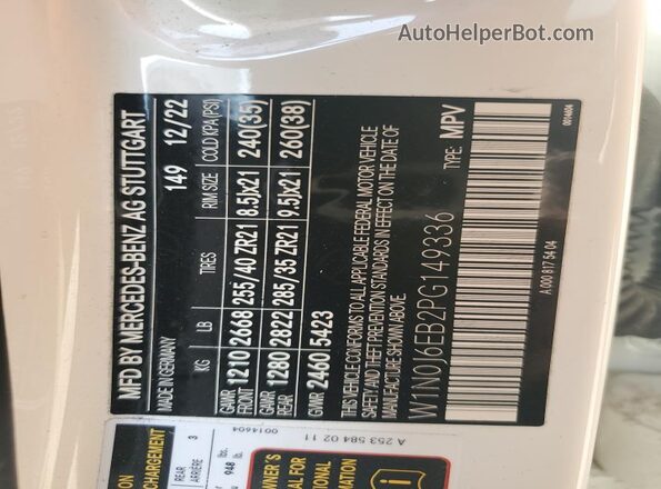 W1N0J6EB2PG149336 2023 MERCEDES-BENZ GLC-CLASS White 