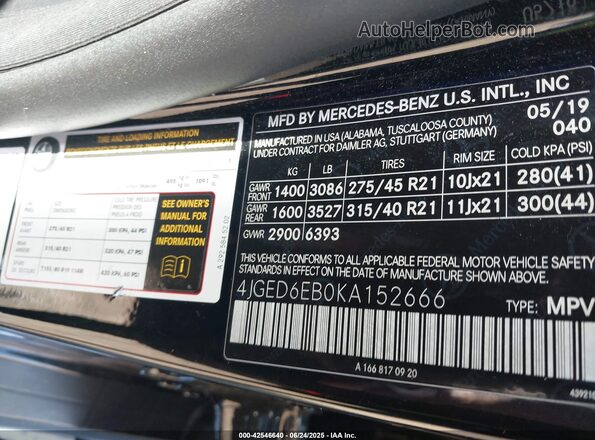 4JGED6EB0KA152666 2019 MERCEDES-BENZ AMG GLE 43 COUPE Black Vista del compartimento del motor