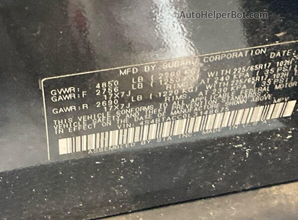 4S4BTACC0L3148675 2020 SUBARU OUTBACK  