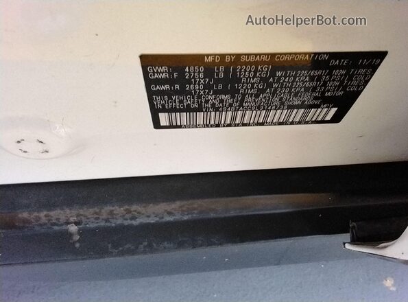 4S4BTACC9L3148738 2020 SUBARU OUTBACK  